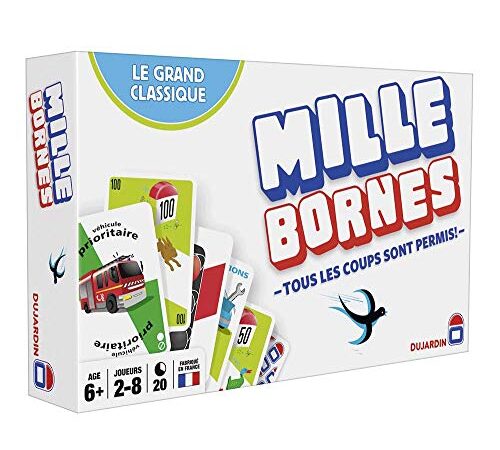 Dujardin – Mille Bornes Le Grand Classique– Jeu de société – Jeu de cartes – Atteignez les 1000 bornes en premier– – A jouer en Famille ou entre Amis – 2 à 8 joueurs – Dès 6 ans