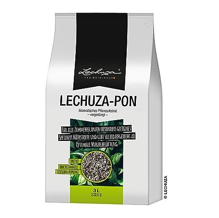 Lechuza – Pon – Terreau Mineral Neutre – Contient de l'engrais – 3 Litres