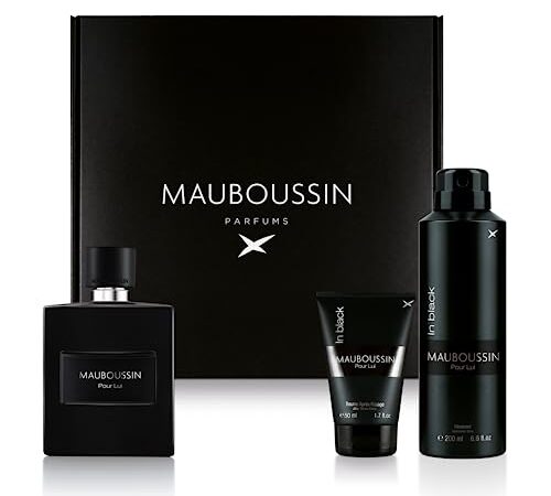 Mauboussin - Coffret Découverte 2023 Pour Lui In Black : Eau de Parfum 100ml, Baume Après-Rasage 50ml & Déodorant 200ml