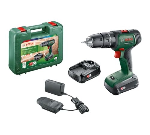 Bosch Home and Garden perceuse à percussion sans fil UniversalImpact 18V (2 Batteries, système 18 V, dans Coffret de Transport)