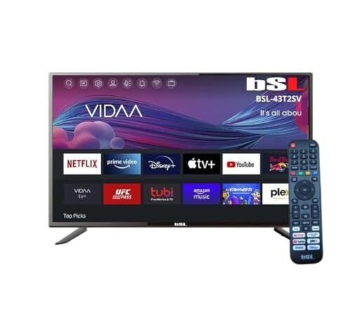 BSL-43T2SV VIDAA Smart TV 43" | WiFi | RJ45 | Résolution Full HD 1920X1080p | USB | DVBT2/S2/C | Compatible avec Youtube, Netflix, Disney +, Dazn, Prime | HDMI