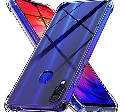 Ferilinso Coque pour Xiaomi Redmi Note 7/ Note 7S/ Note 7 Pro, Ultra Mince résistant aux Rayures Crystal Clear Silicone TPU Rubber Soft Skin Housse de Protection en Silicone (Transparent)