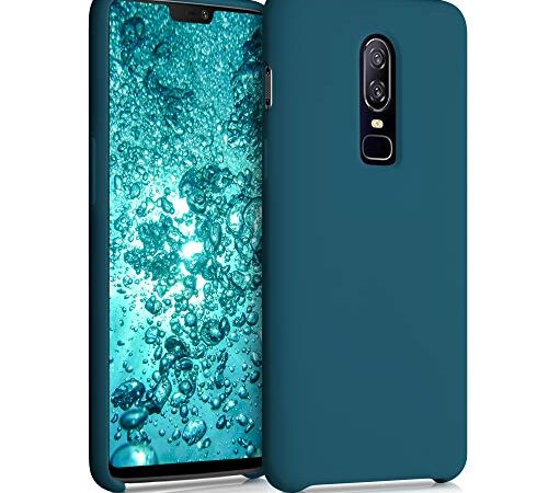 kwmobile Housse Compatible avec OnePlus 6 Coque - Housse de téléphone Protection Souple en TPU Silicone - pétrole Mat