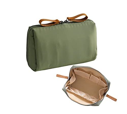 Petite Trousse de Maquillage de Voyage, Mini Trousse de Maquillage pour Sac à Main, Trousse de Toilette de Voyage étanche Portable avec Fermeture éclair, Petit Organisateur pour Femme (Vert)