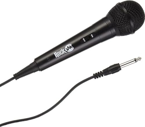 Rockjam Karaoké Microphone filaire unidirectionnel Microphone dynamique unidirectionnel avec câble de trois mètres - noir