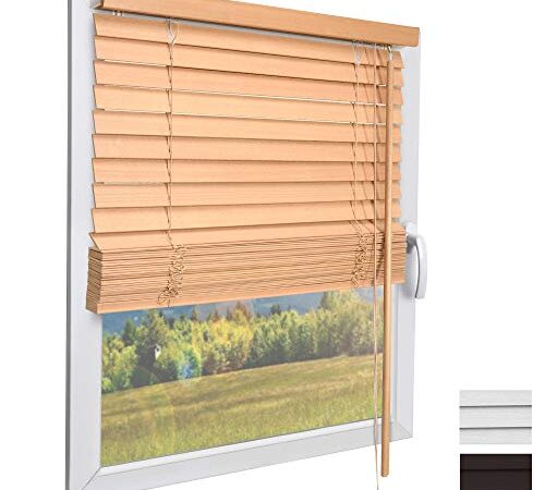 Sol Royal Store vénitien en Bois SolDecor JH3 – Aspect Chêne - 50x130 cm - Lamelles écologiques – pour Fenêtres et Portes