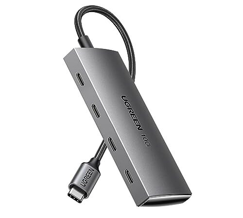 UGREEN 10Gbps Hub USB C vers 4 Ports USB C 3.2 Adaptateur Hub Multiport Aluminium Compatible avec iPhone 15 Plus Pro Max MacBook Pro Air 2023 iPad Pro Air Steam Deck Surface Pro Galaxy S23